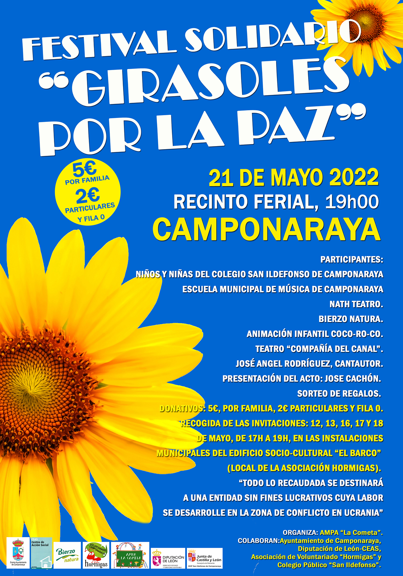 cartel girasoles por la paz